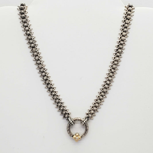 Barbara Bixby 18k Gold Accent & Sterling Silver Flower Necklace 24"