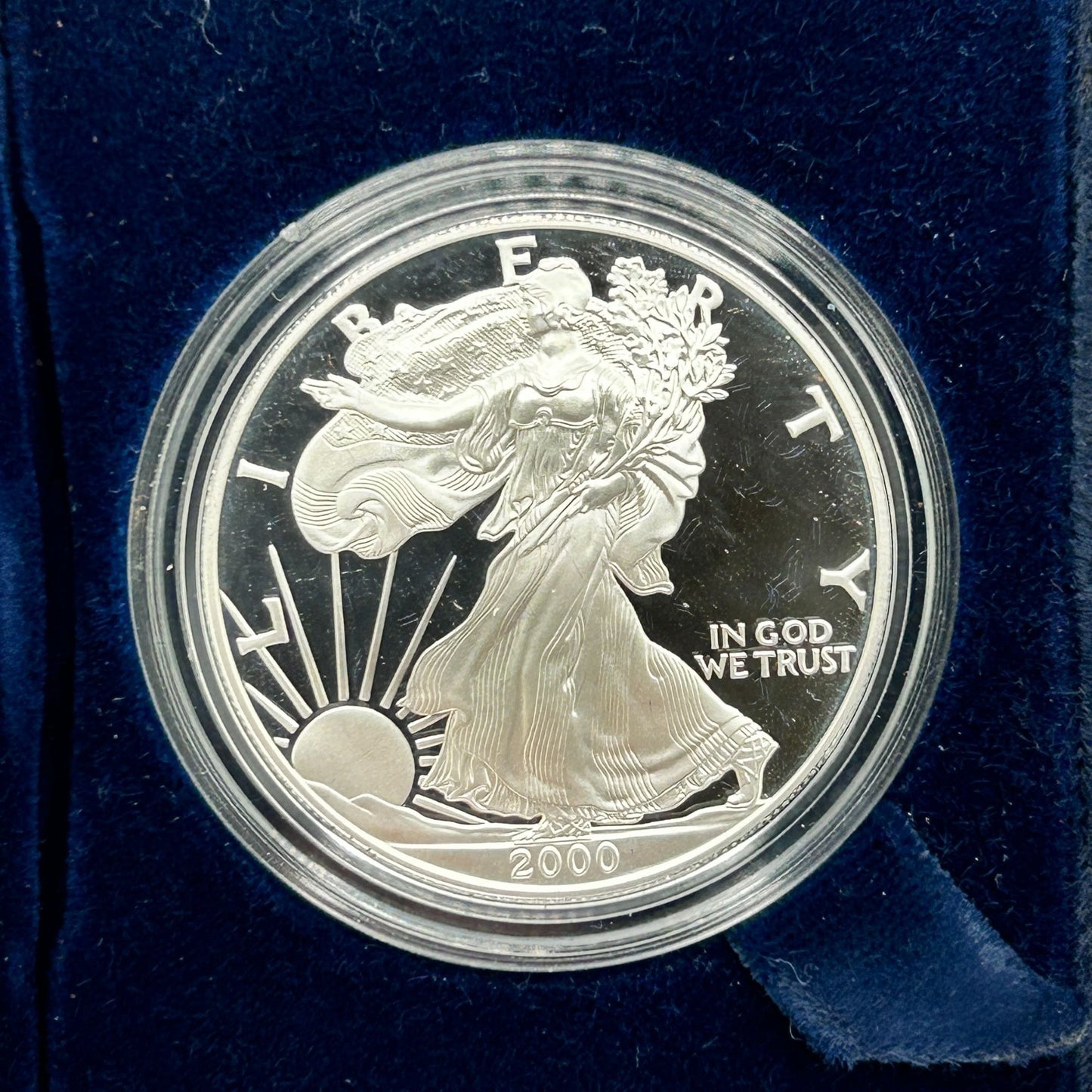 2000-P American Silver Eagle Proof in Original Government Packaging With COA