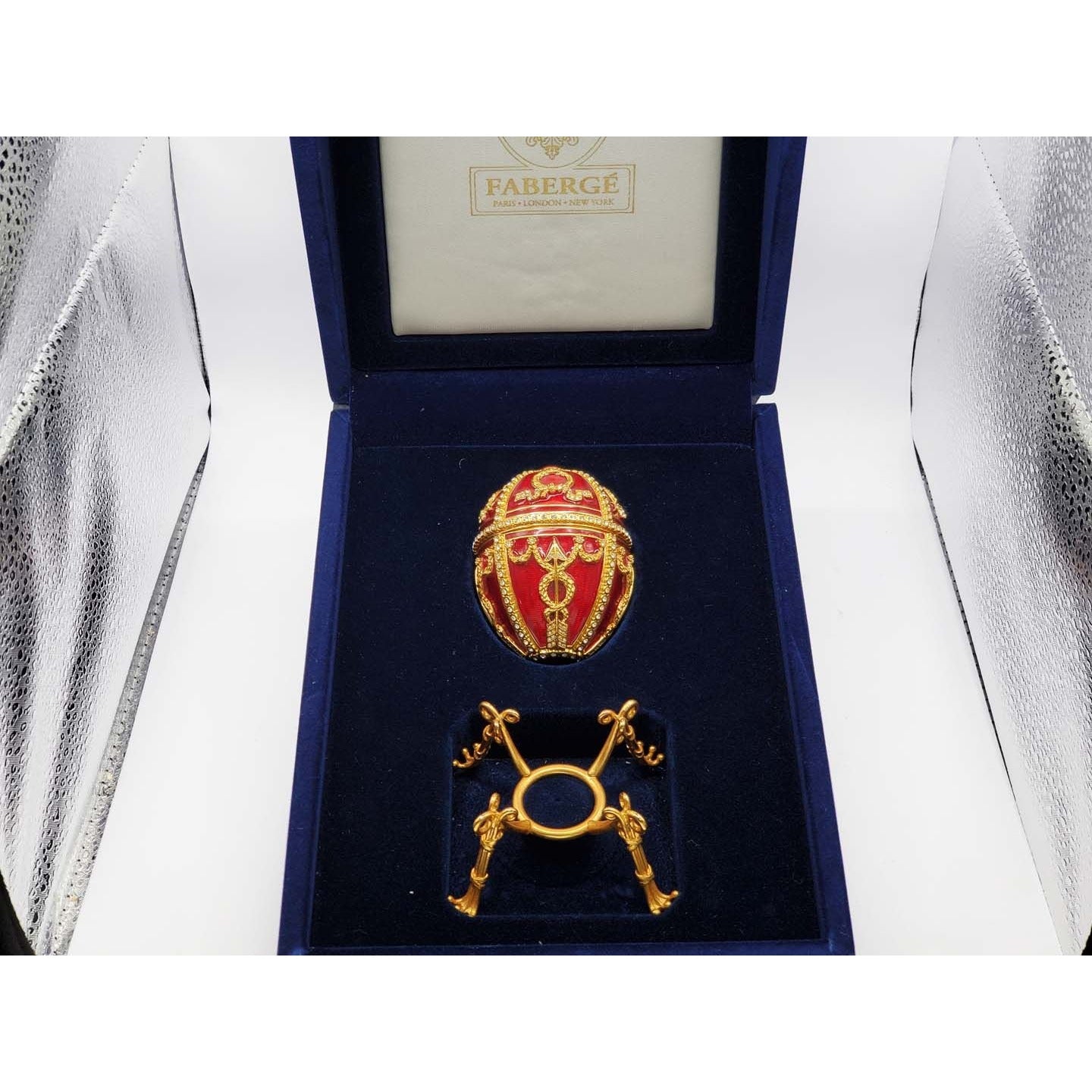 Fabergé Imperial Egg Red Millennium 2000 with Original Box & COA