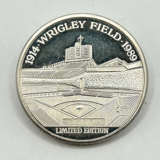 Chicago Cubs Wrigley fields 1989 limited edition baseball silver .999 1oz round
