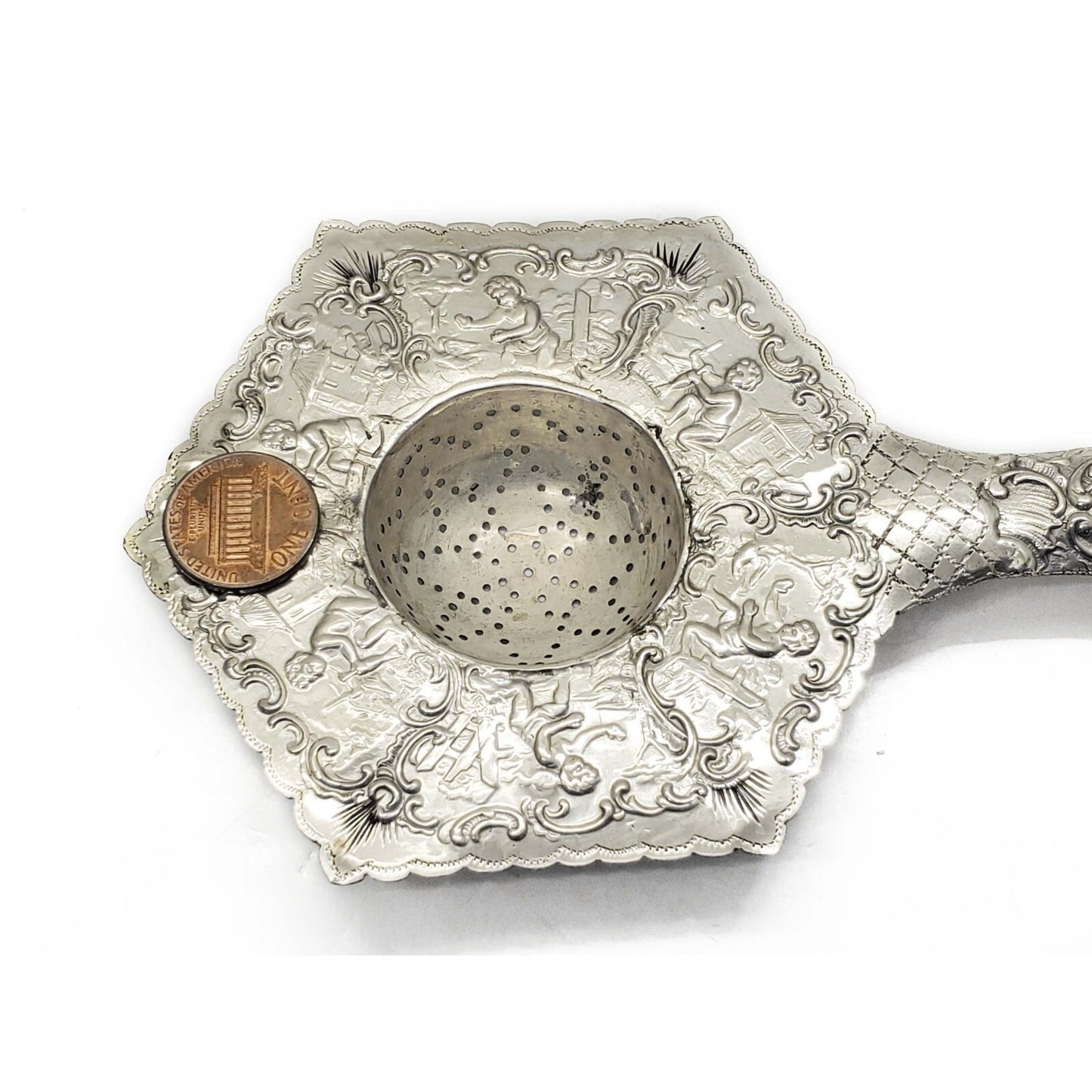 Antique Hexagon Tea Strainer 860 Silver