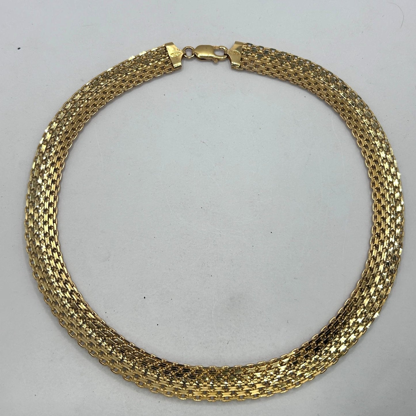 LIRM Gold Vermeil 925 Sterling Silver Puffy Mesh Necklace - 18" Chain ITALY JTV