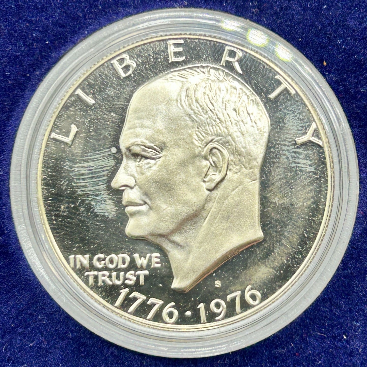 Set of 3 1976-S Eisenhower Dollar Silver Proof Variety 1 + Blue Felt Box