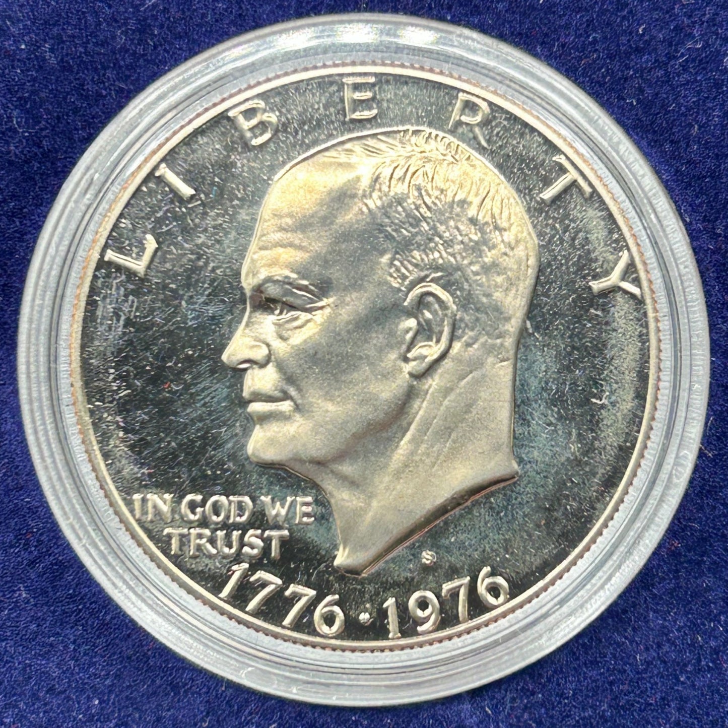 Set of 3 1976-S Eisenhower Dollar Silver Proof Variety 1 + Blue Felt Box