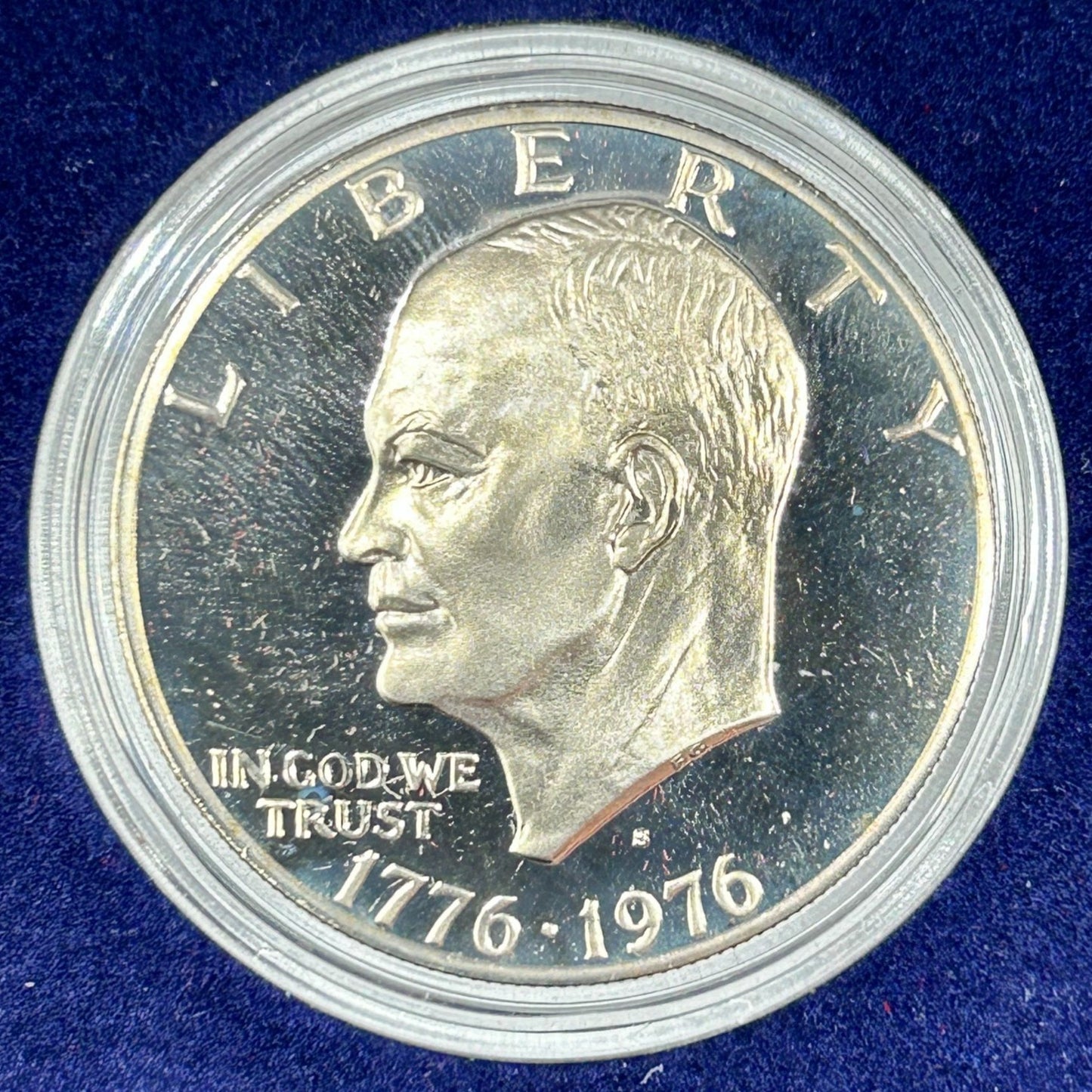 Set of 3 1976-S Eisenhower Dollar Silver Proof Variety 1 + Blue Felt Box