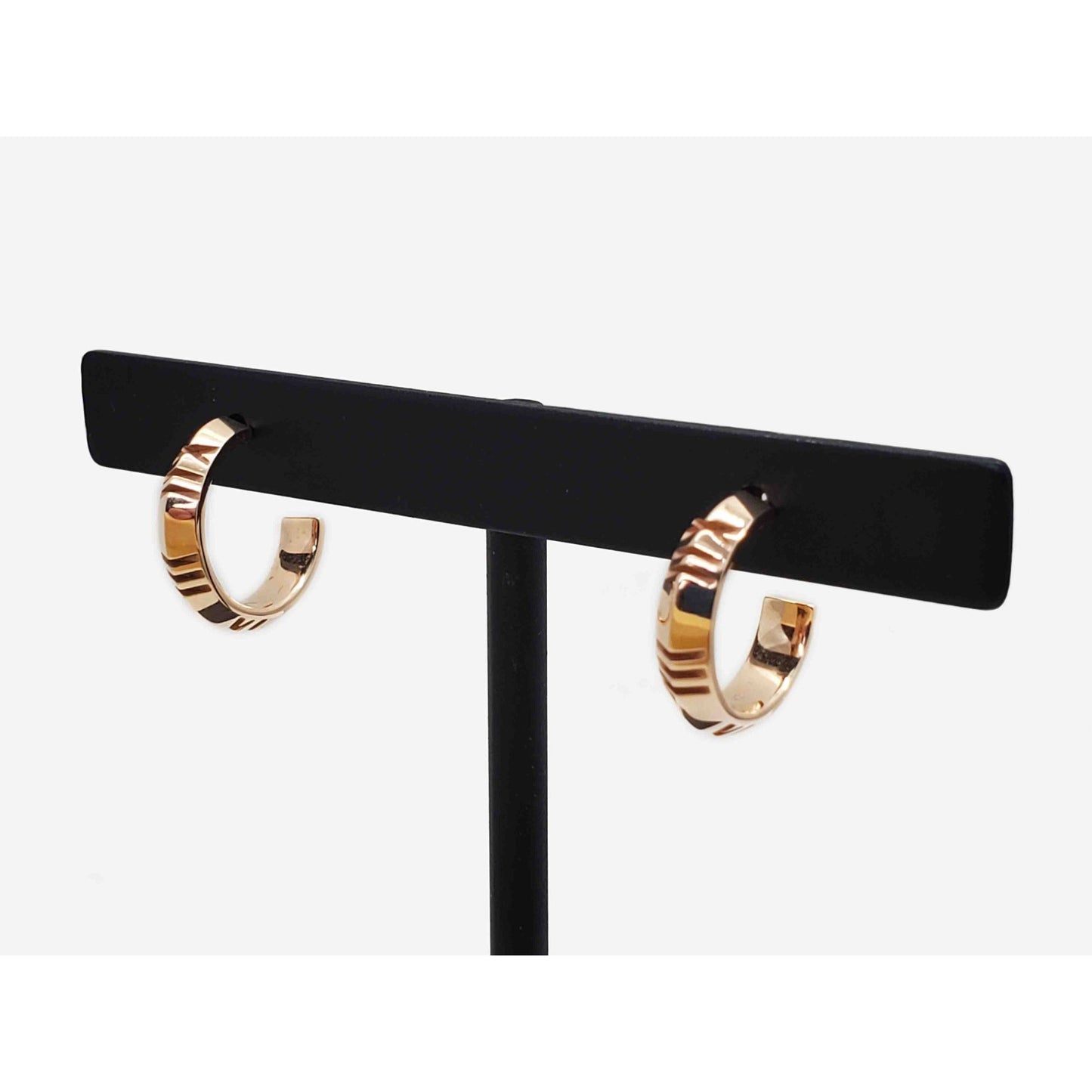 Tiffany & Co Atlas Small X Hoop Earrings 18k Gold