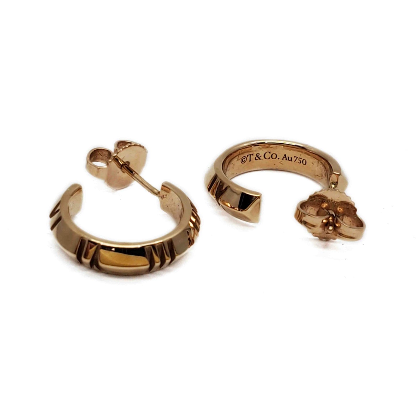 Tiffany & Co Atlas Small X Hoop Earrings 18k Gold