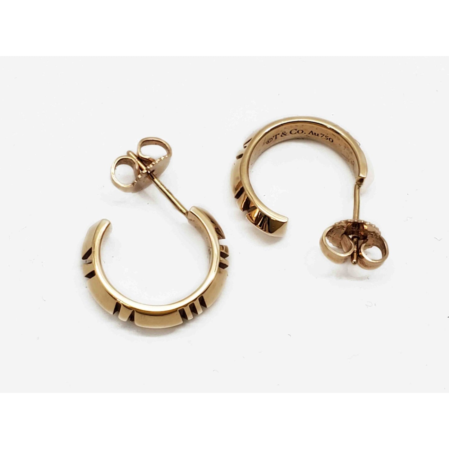 Tiffany & Co Atlas Small X Hoop Earrings 18k Gold