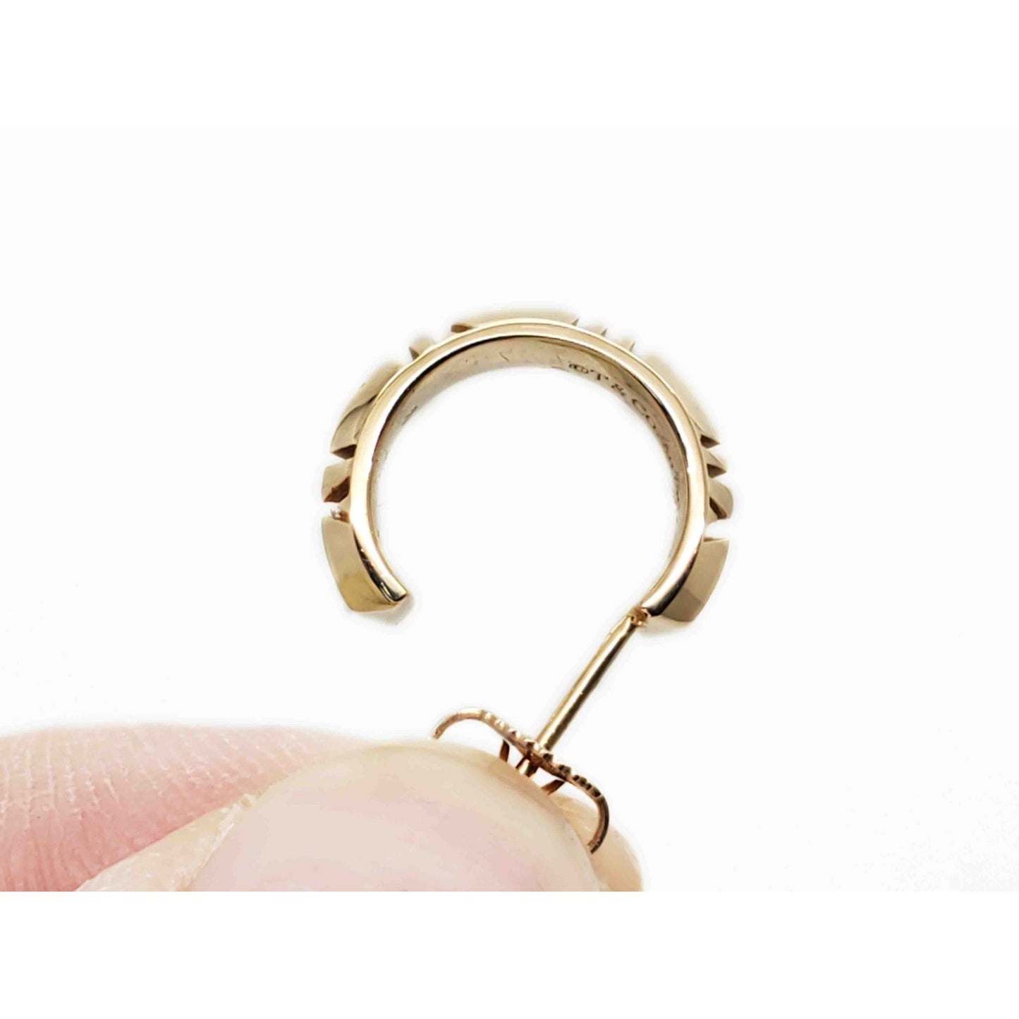 Tiffany & Co Atlas Small X Hoop Earrings 18k Gold