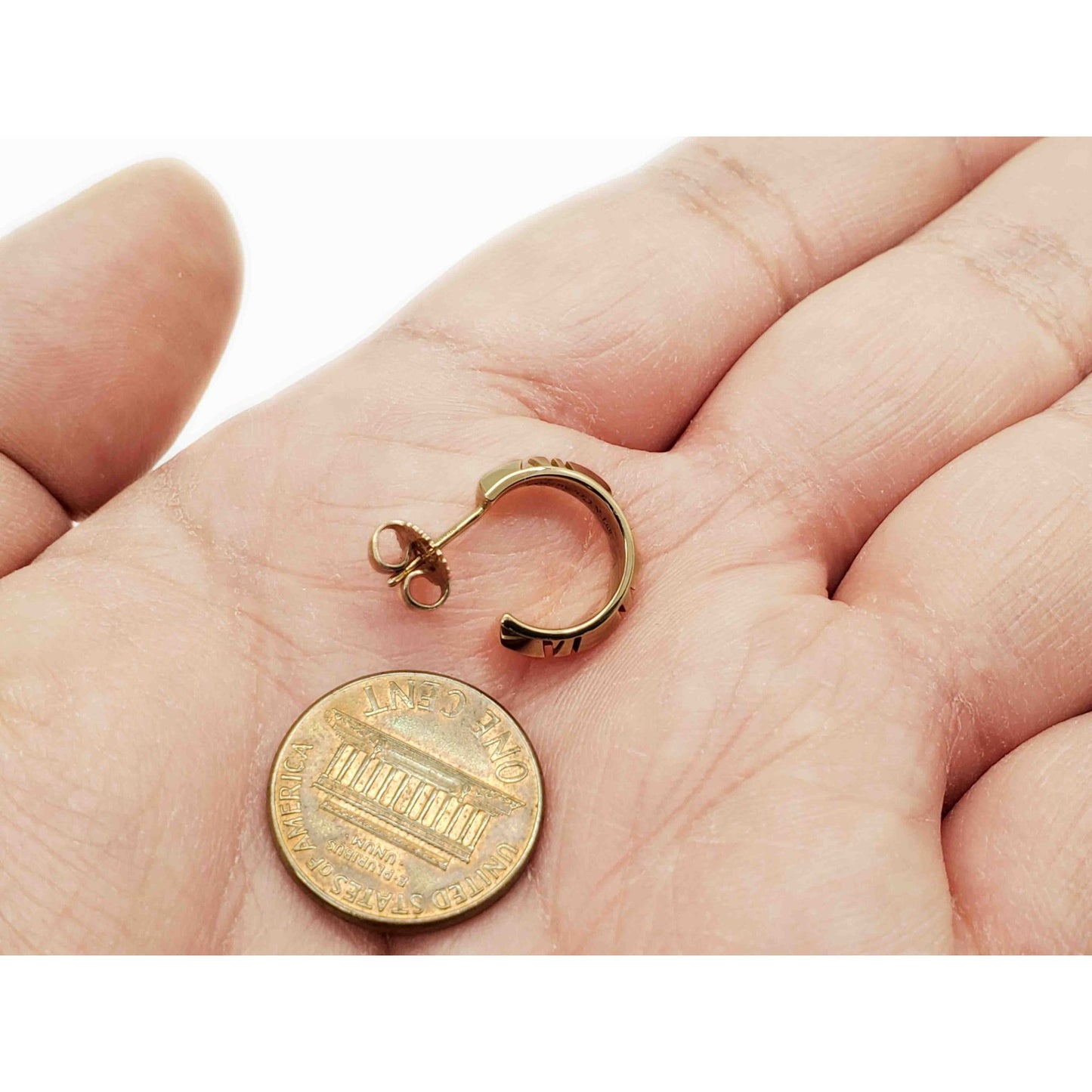 Tiffany & Co Atlas Small X Hoop Earrings 18k Gold