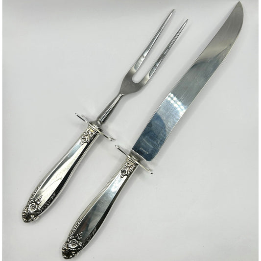 International Prelude Sterling Silver Large 2pc Carving Set - Carving Knife+Fork