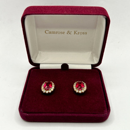 Camrose & Kross JBK Simulated Ruby & Rhinestone Stud Earrings