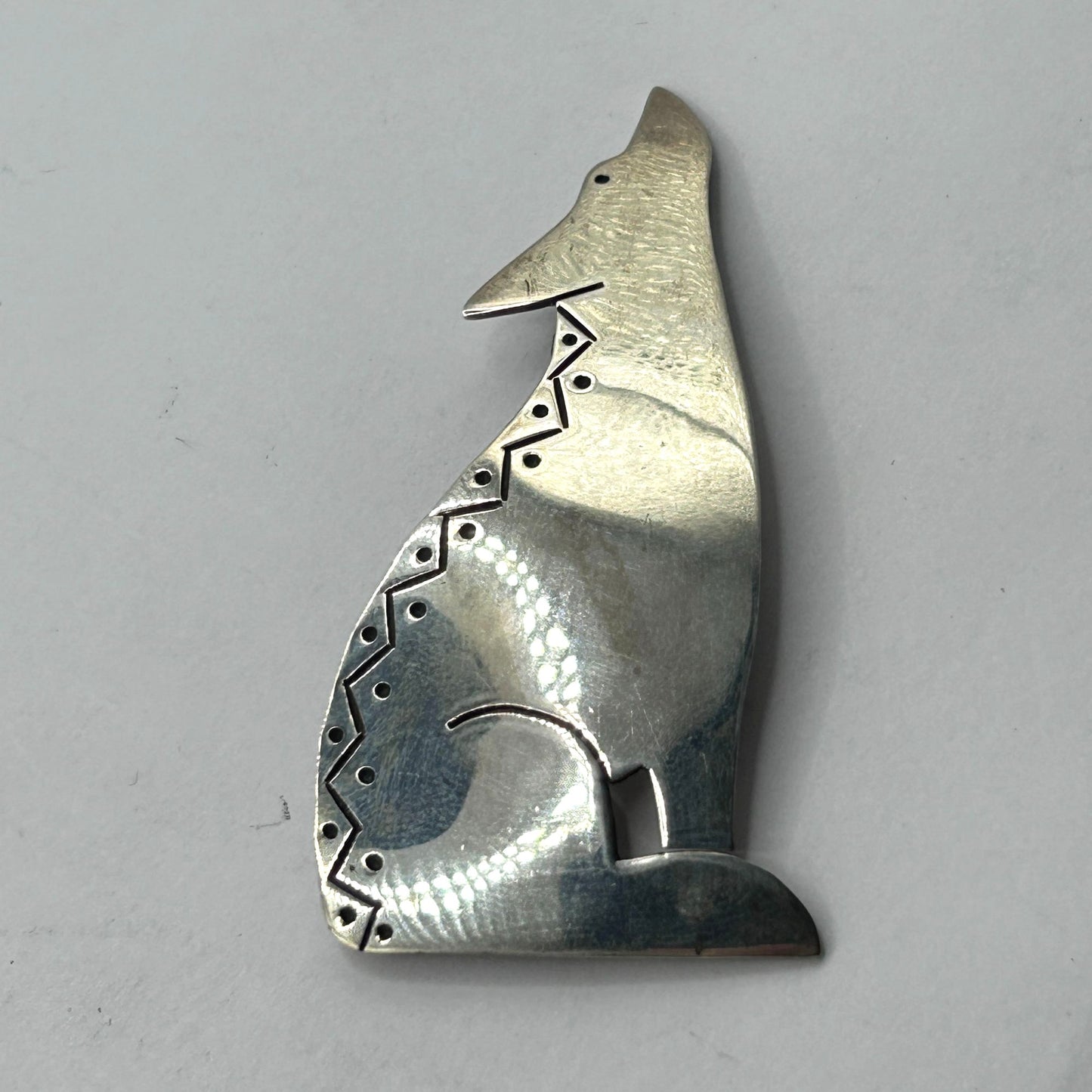 Vintage Taxco Mexico Coyote Brooch & Stud Earrings 925 Sterling Silver