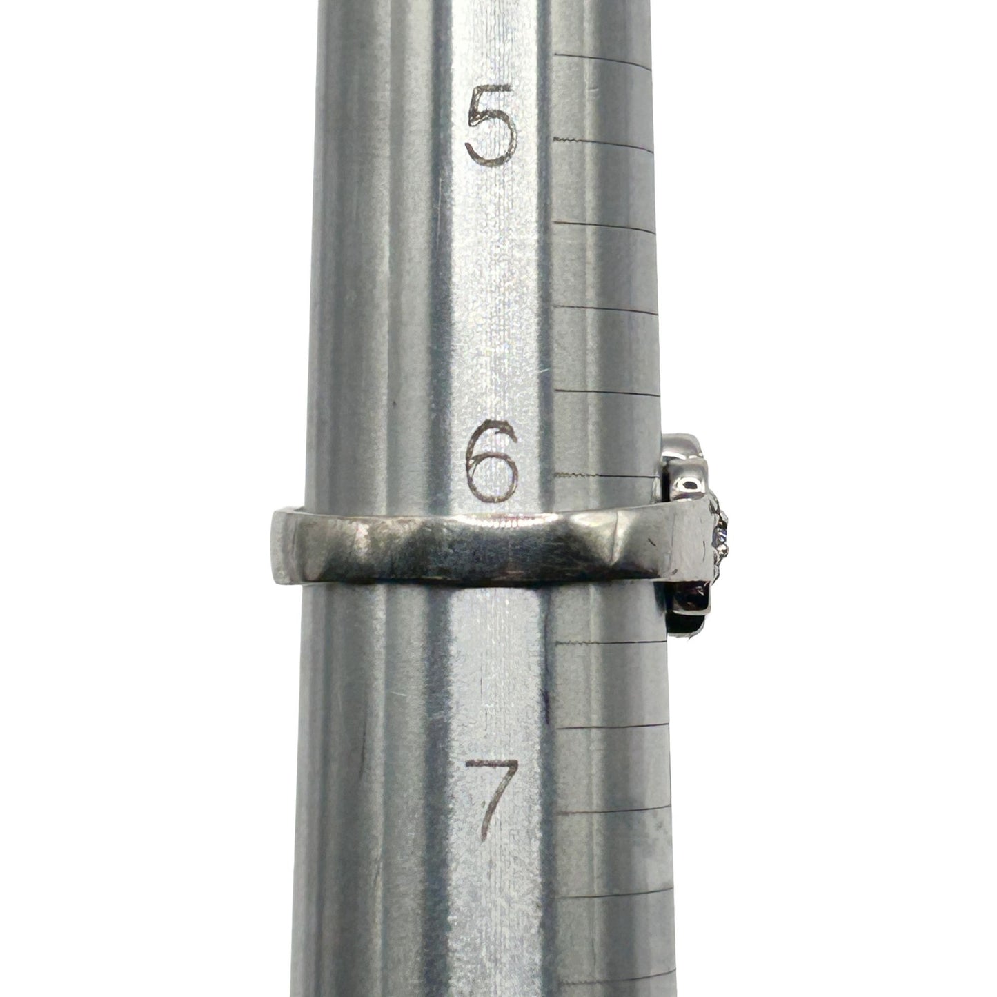 Vintage Designer SW 925 Sterling Silver CZ Pave Ring - Size 6.25