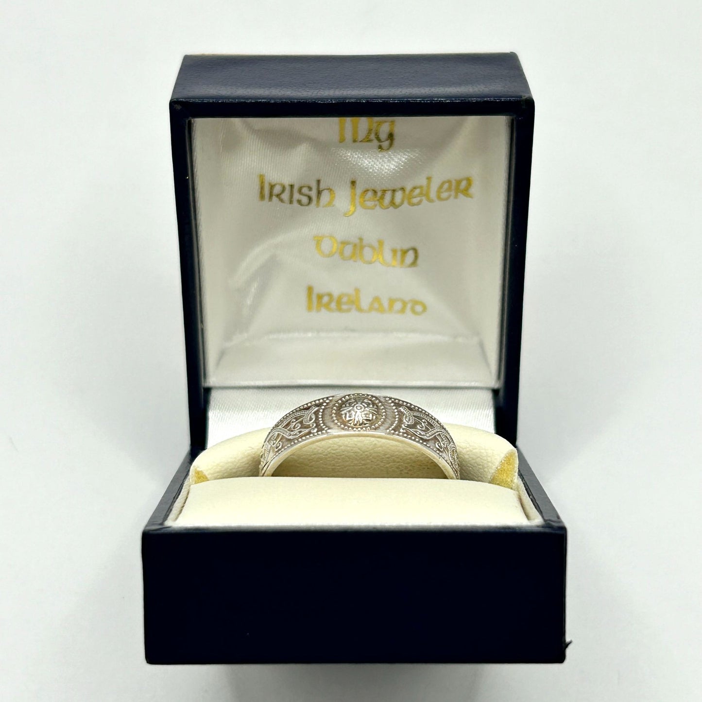 Sterling Silver 9mm Band Celtic Warrior Men's Ring Size 13.5 - My Irish Jeweler