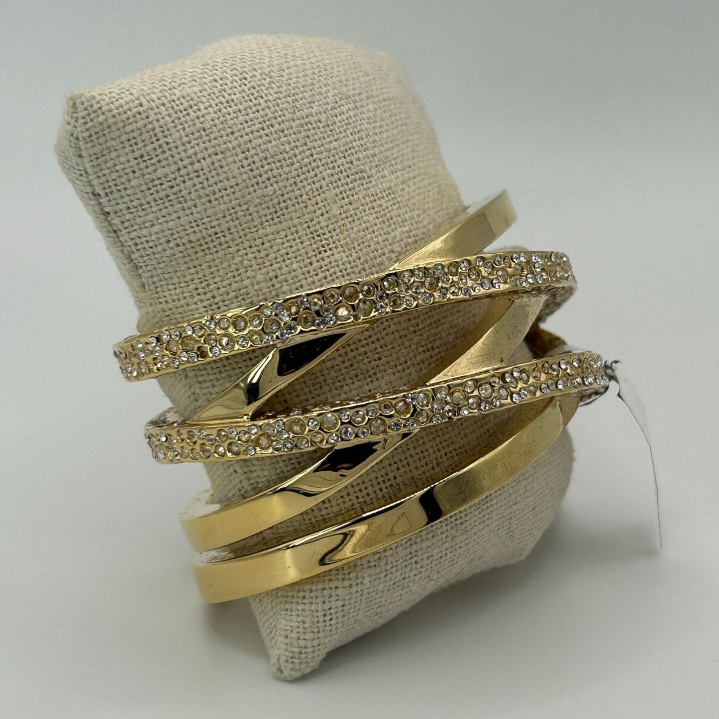 St. John Signed Vintage Designer Gold Toned Large Cuff Bracelet