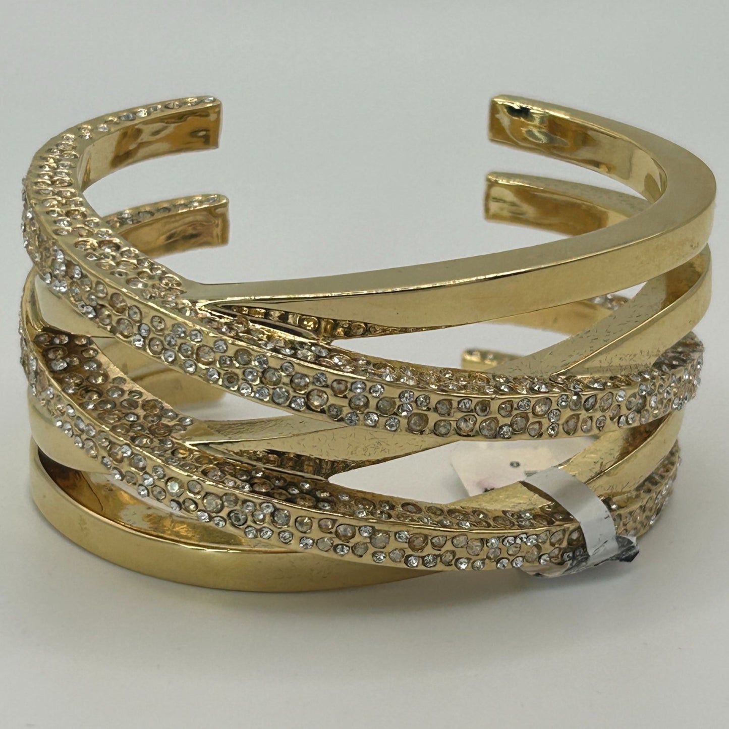 St. John Signed Vintage Designer Gold Toned Large Cuff Bracelet