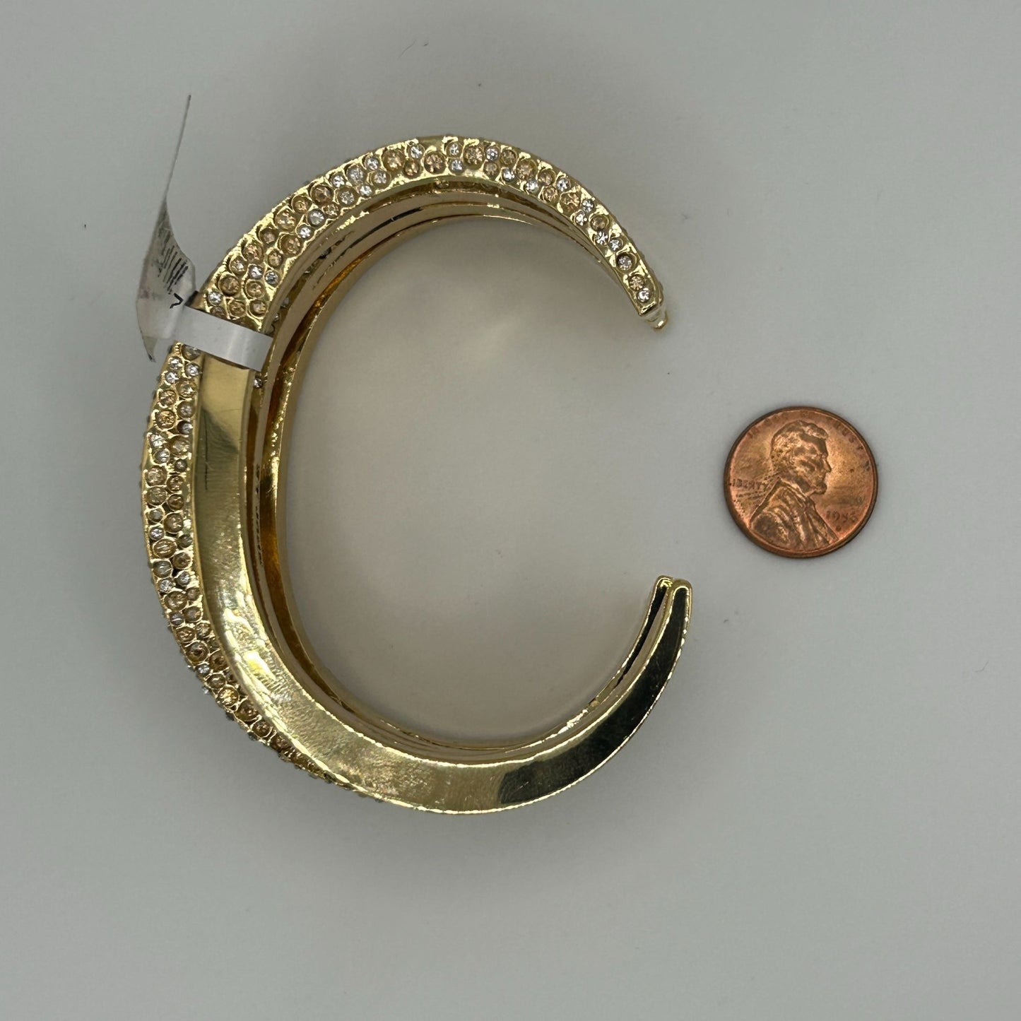 St. John Signed Vintage Designer Gold Toned Large Cuff Bracelet