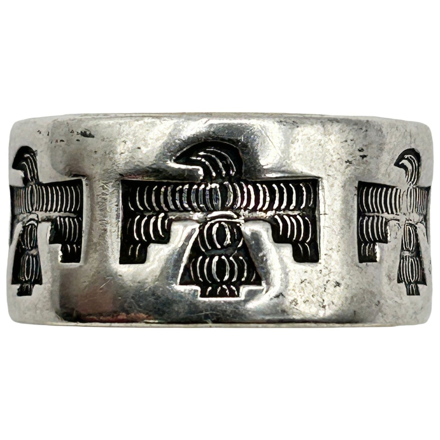 Vintage Bell Trading Post 925 Sterling Silver Navajo Thunderbird Ring - Size 8