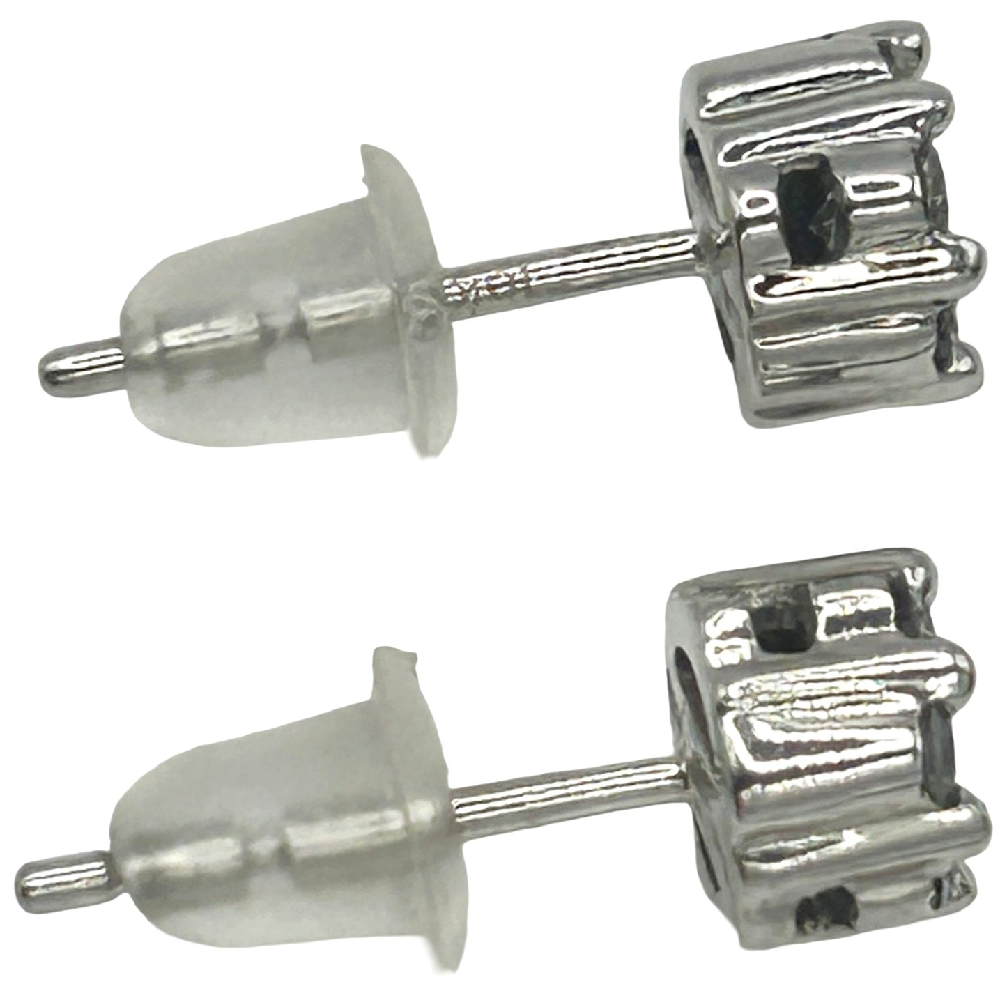 10k White Gold .21cttw Round Natural Diamond Women's Cluster Stud Earrings