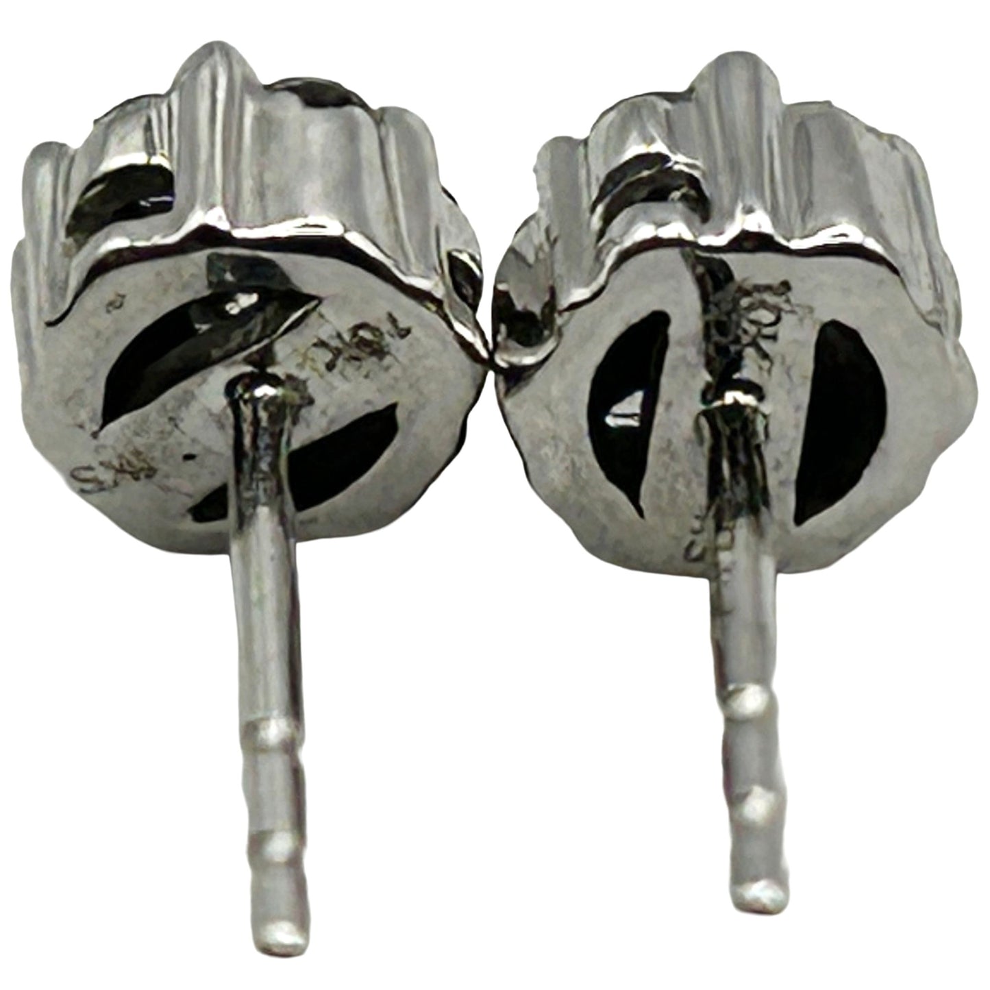 10k White Gold .21cttw Round Natural Diamond Women's Cluster Stud Earrings