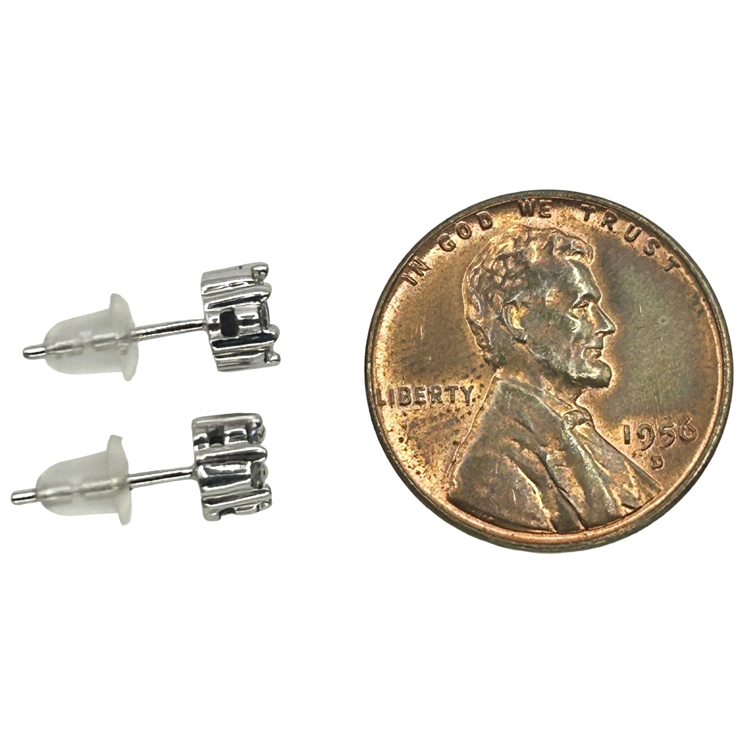 10k White Gold .21cttw Round Natural Diamond Women's Cluster Stud Earrings