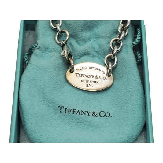 Return to Tiffany Extra Large Oval Tag Necklace Sterling Silver