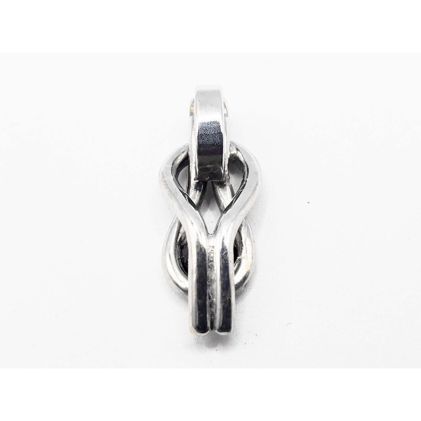 Natural Sapphire Custom Made Mariner's Knot Charm Pendant 14k White Gold