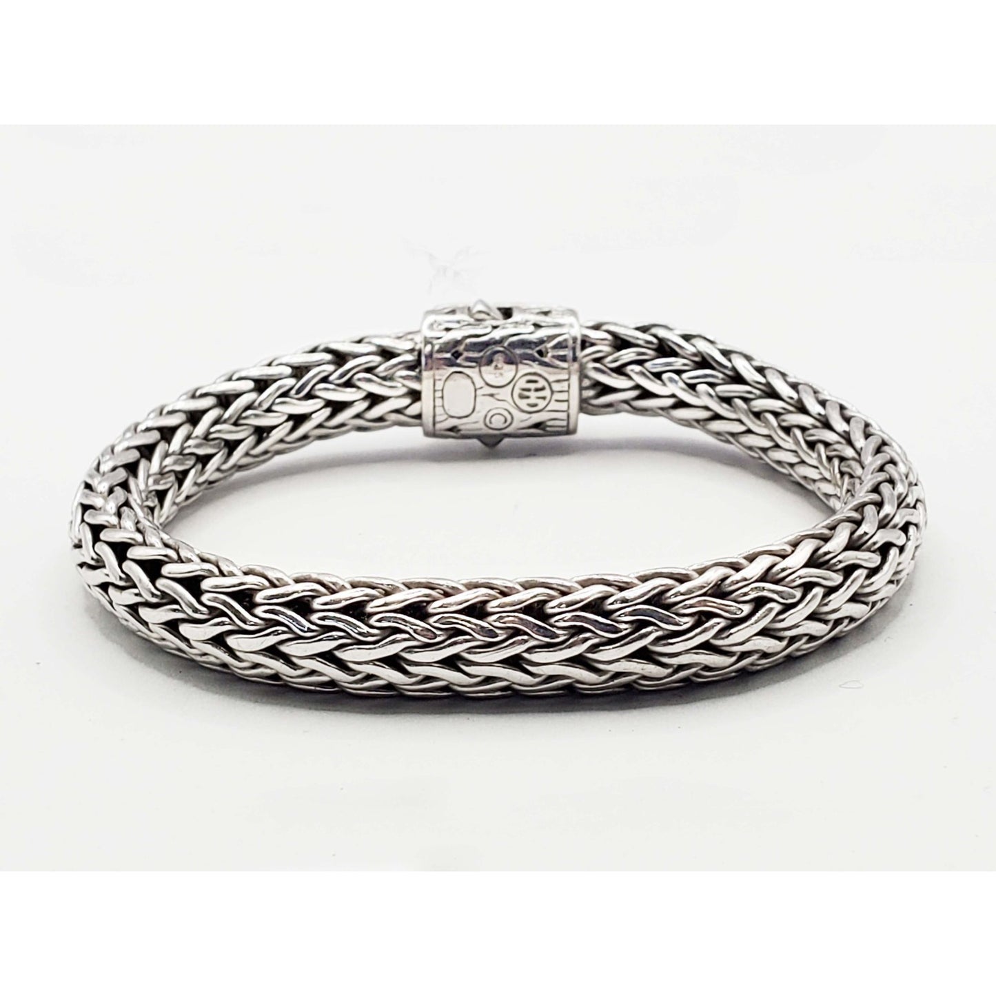 John Hardy 7.5mm Black Sapphire Icon Bracelet Sterling Silver Size M-L
