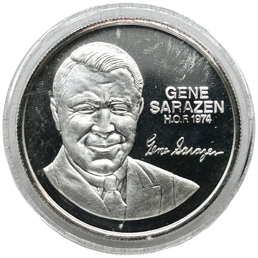 Gene Sarazen PGA Golf Hall of Fame Coin 1 Troy Oz .999 Fine Silver Rare Round