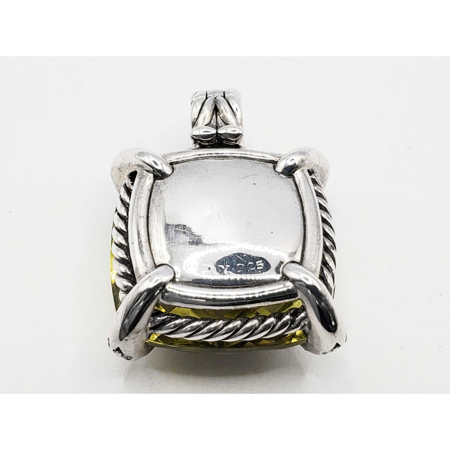 David Yurman Chatelaine Citrine & Diamond Enhancer Pendant Sterling Silver