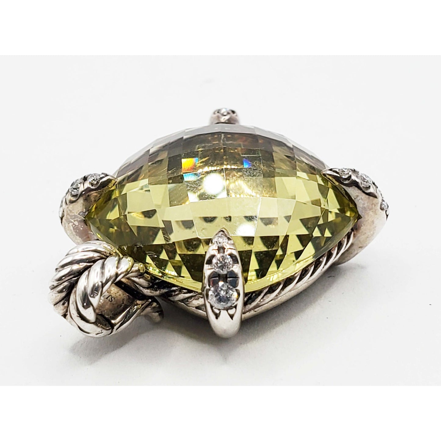 David Yurman Chatelaine Citrine & Diamond Enhancer Pendant Sterling Silver