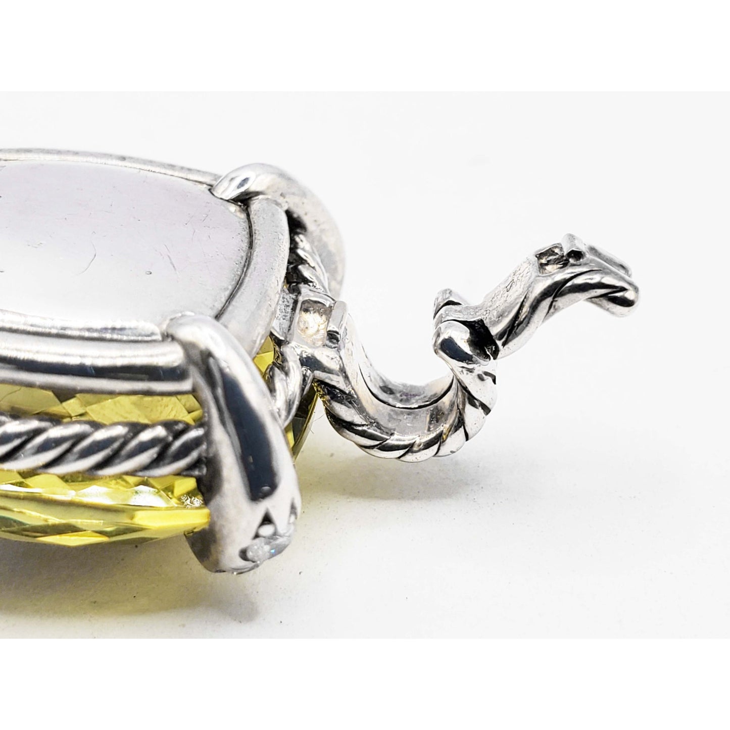 David Yurman Chatelaine Citrine & Diamond Enhancer Pendant Sterling Silver