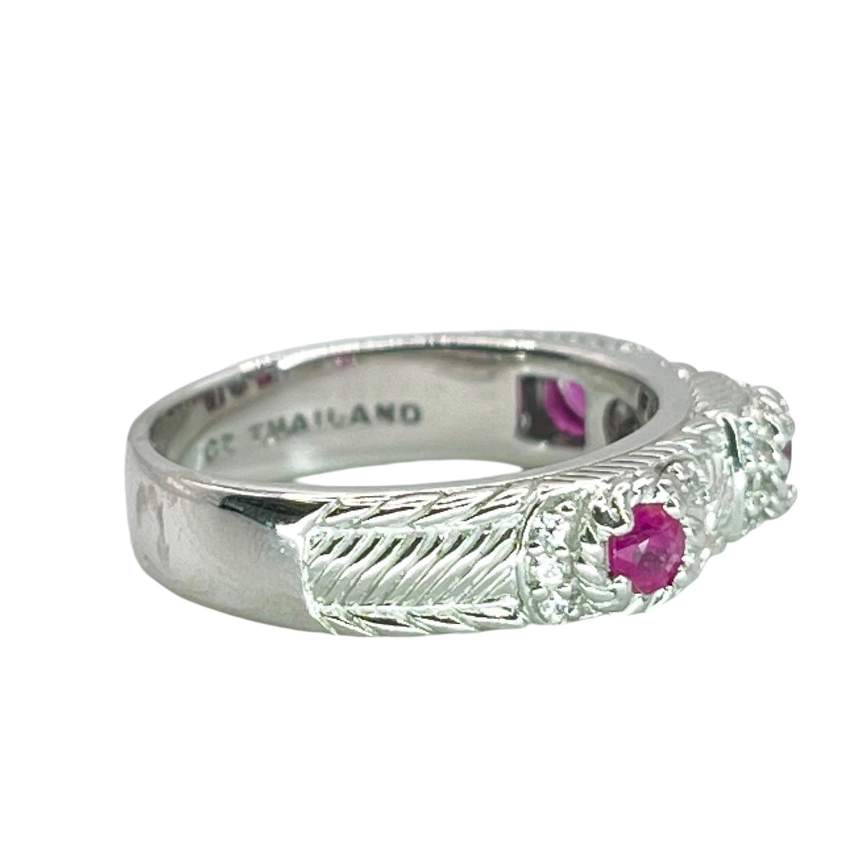 Ripka Stack Rings Judith Ripka 925 Sterling Silver Size 7 Ruby Stackable Stacking Ring B ...