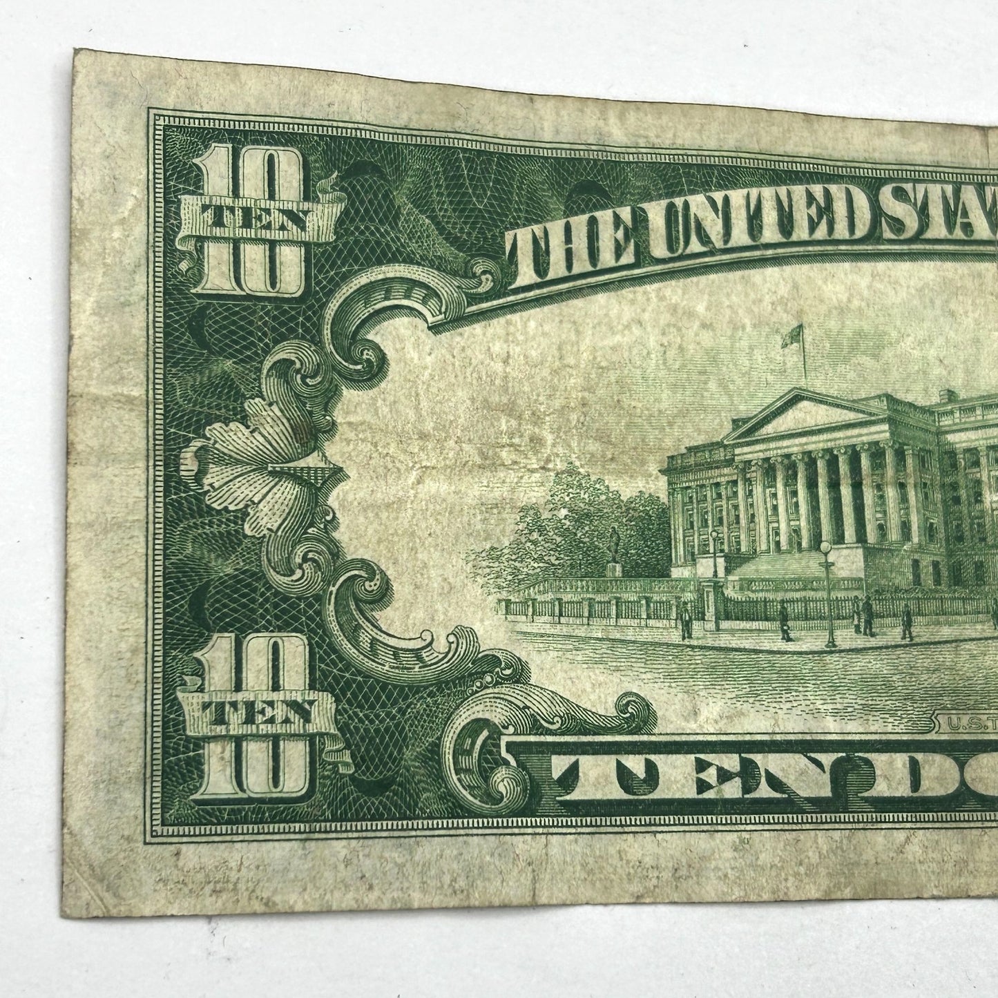1934A $10 FRN G-Chicago Star Note, Light Green Seal, Circ VF