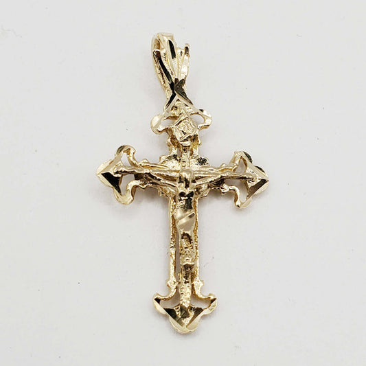 Religious Crucifix Cross Pendant 14k Gold 1.1 Grams