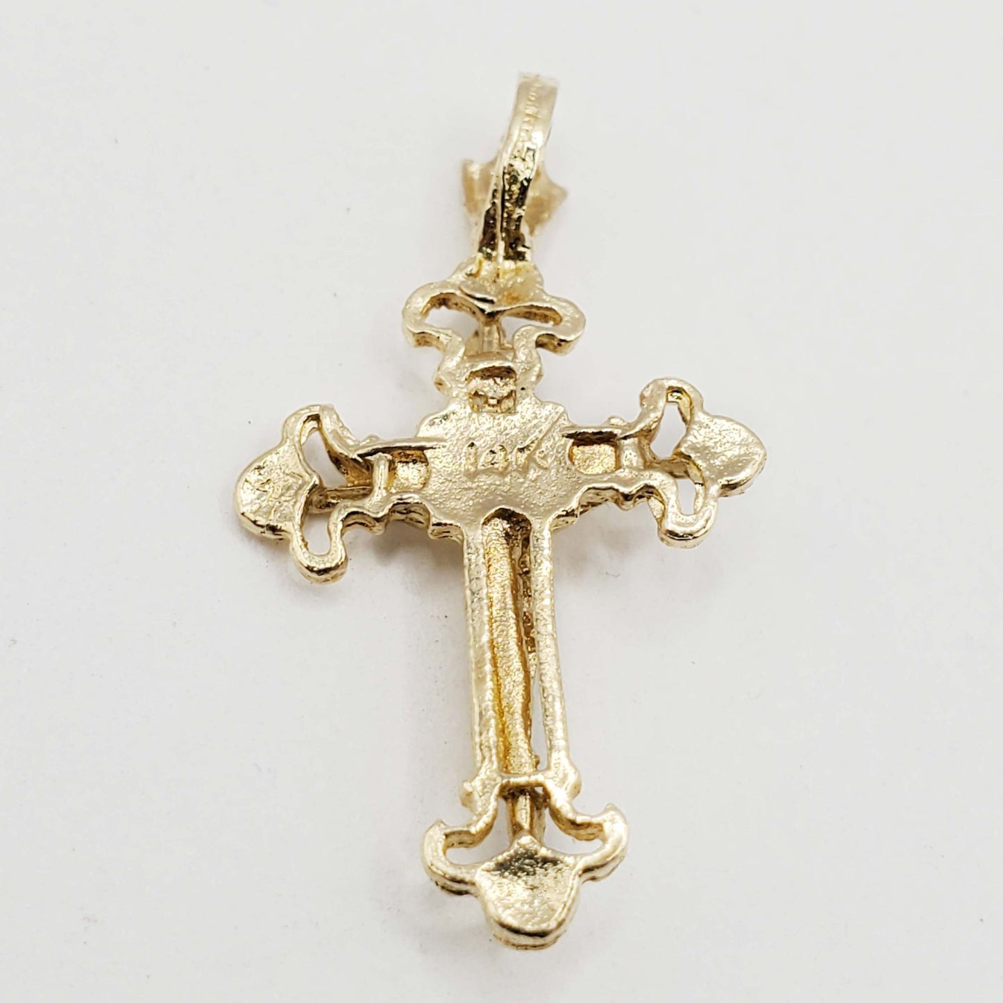 Religious Crucifix Cross Pendant 14k Gold 1.1 Grams