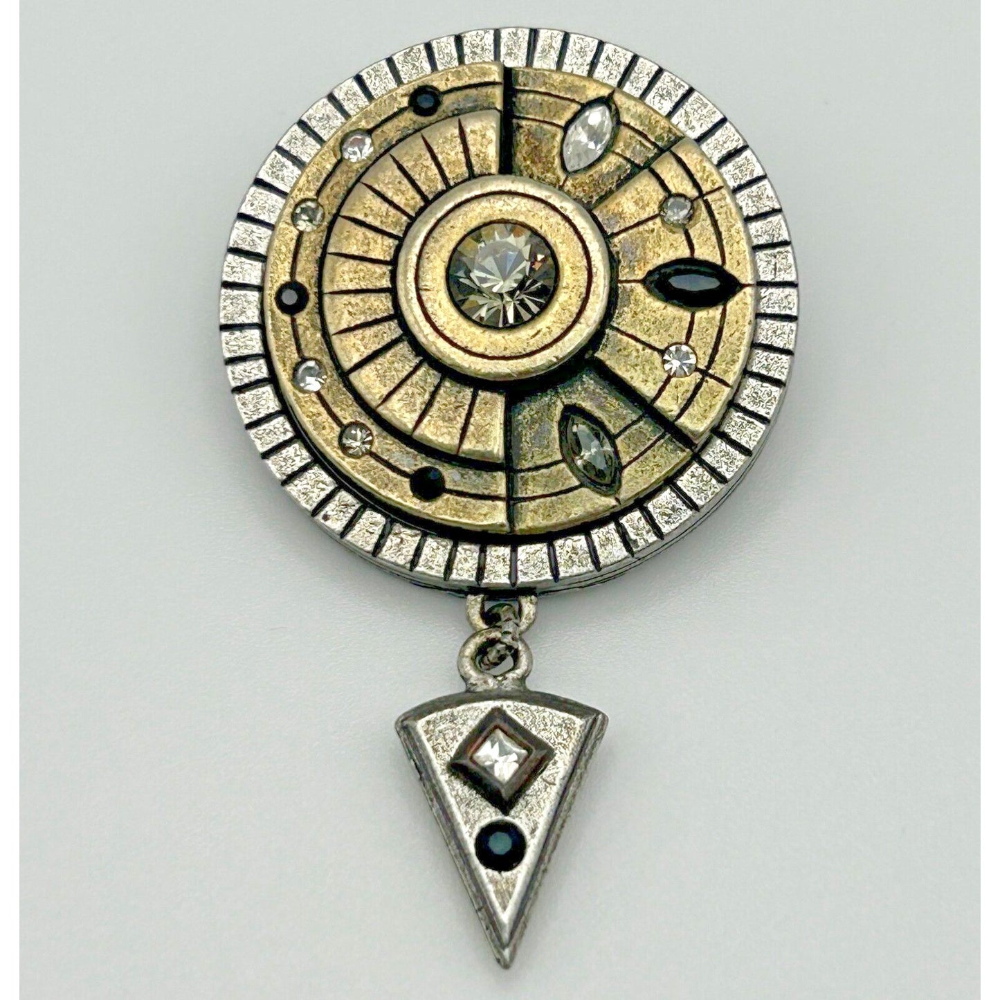 Rare Vintage Patricia Locke Sundial Brooch - Marked/Signed