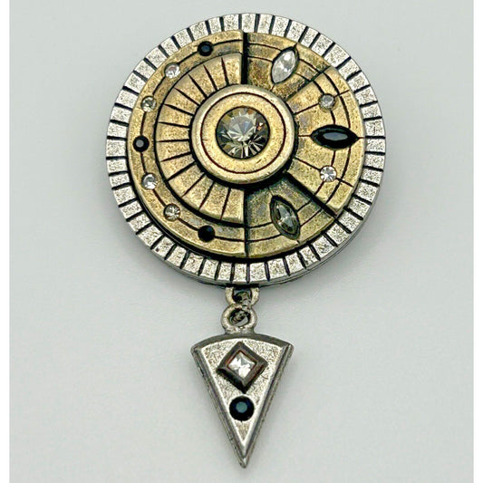 Rare Vintage Patricia Locke Sundial Brooch - Marked/Signed