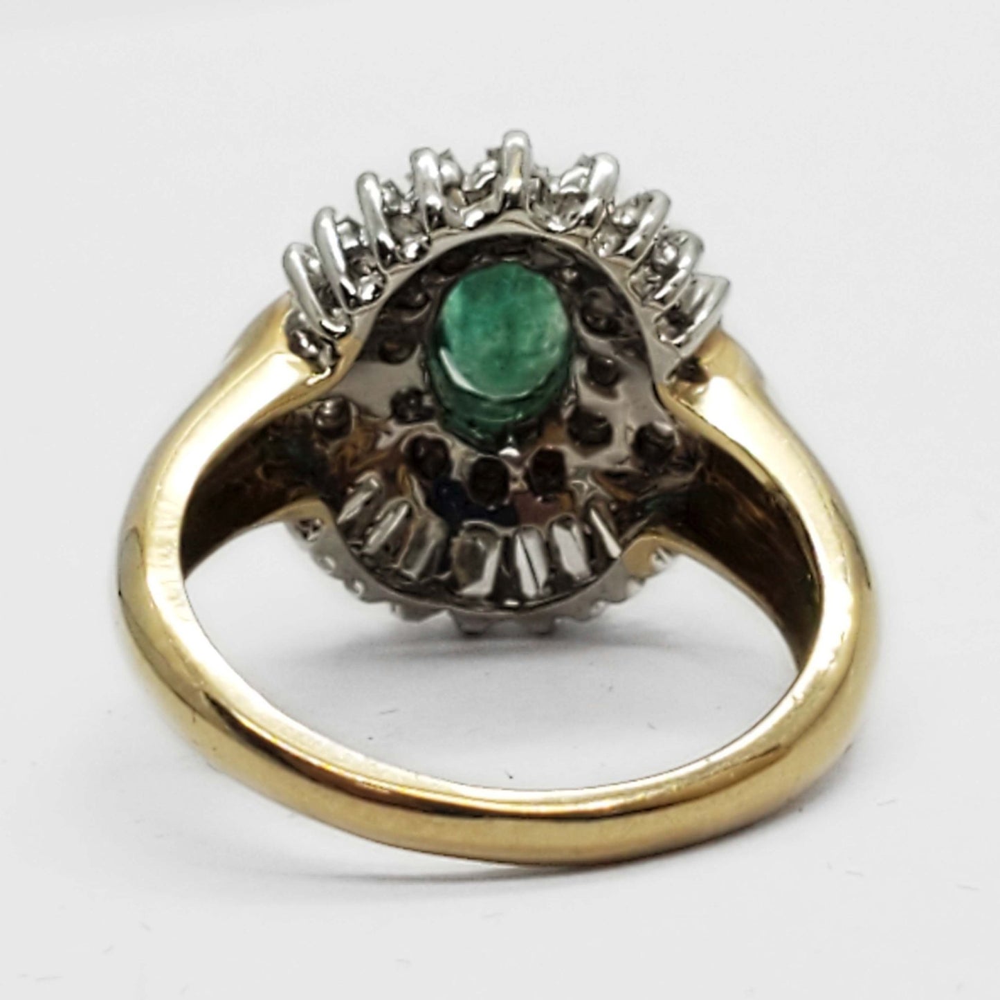 0.8 ctw Natural Oval Emerald & Diamond Halo Ring 14k Size 5