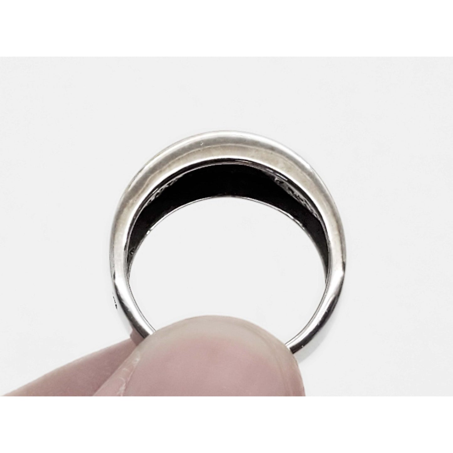 0.08 ctw Diamond Wave Setting Band Ring 14k White Gold Size 7.5