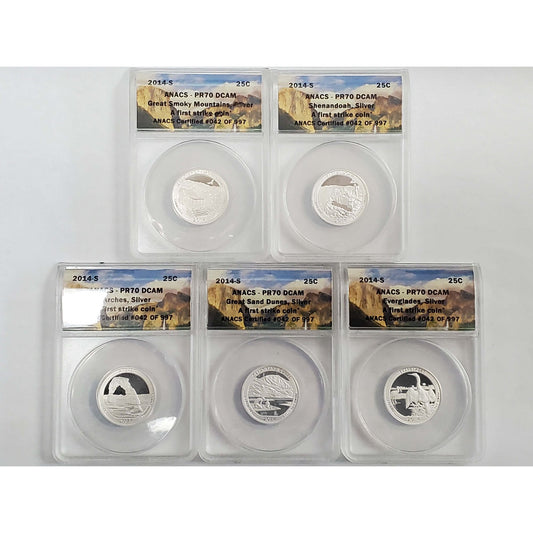2014-S Silver Proof National Park Quarters ANACS PR70 DCAM