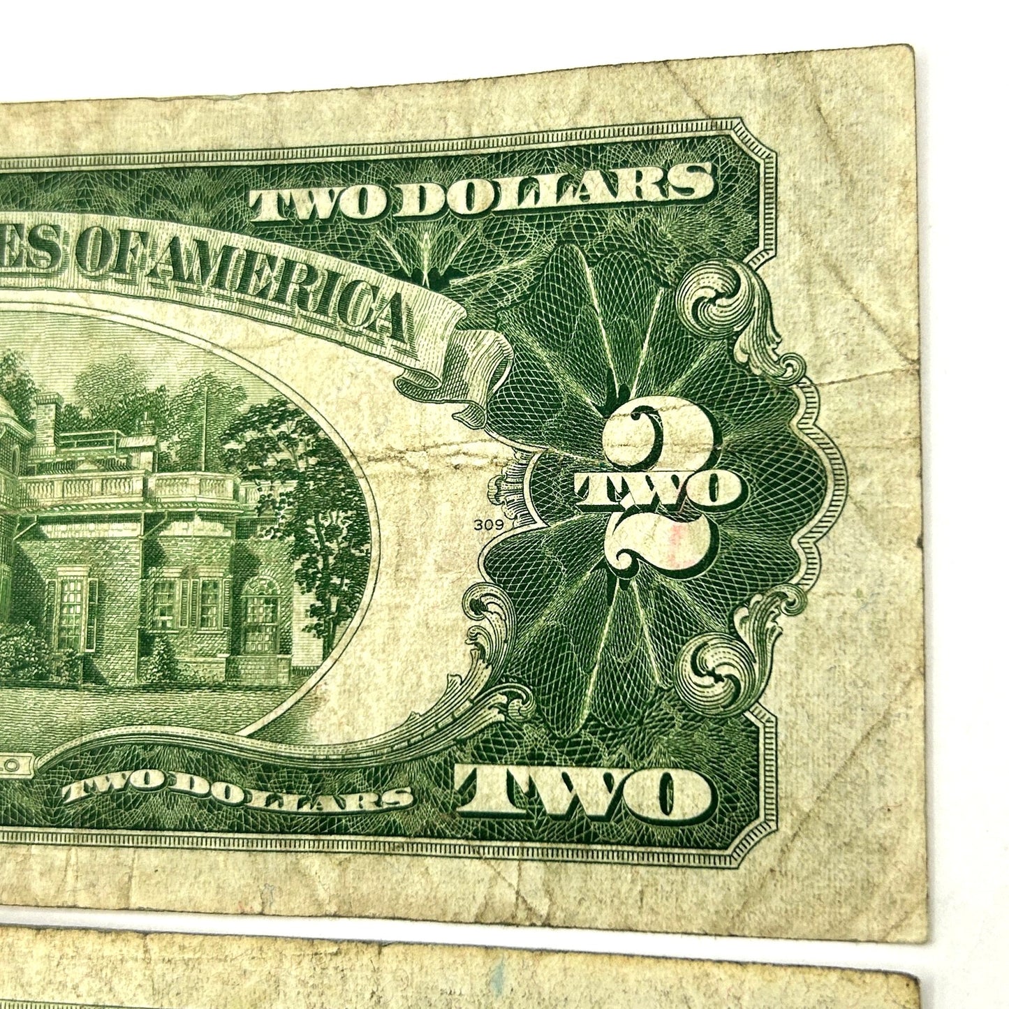 LOT OF 3 Series of 1928-F $2 Two Dollar Bill Red Seal United States Note