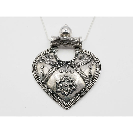 Mighty Heart Pendant Necklace Sterling Silver 16.2 Grams