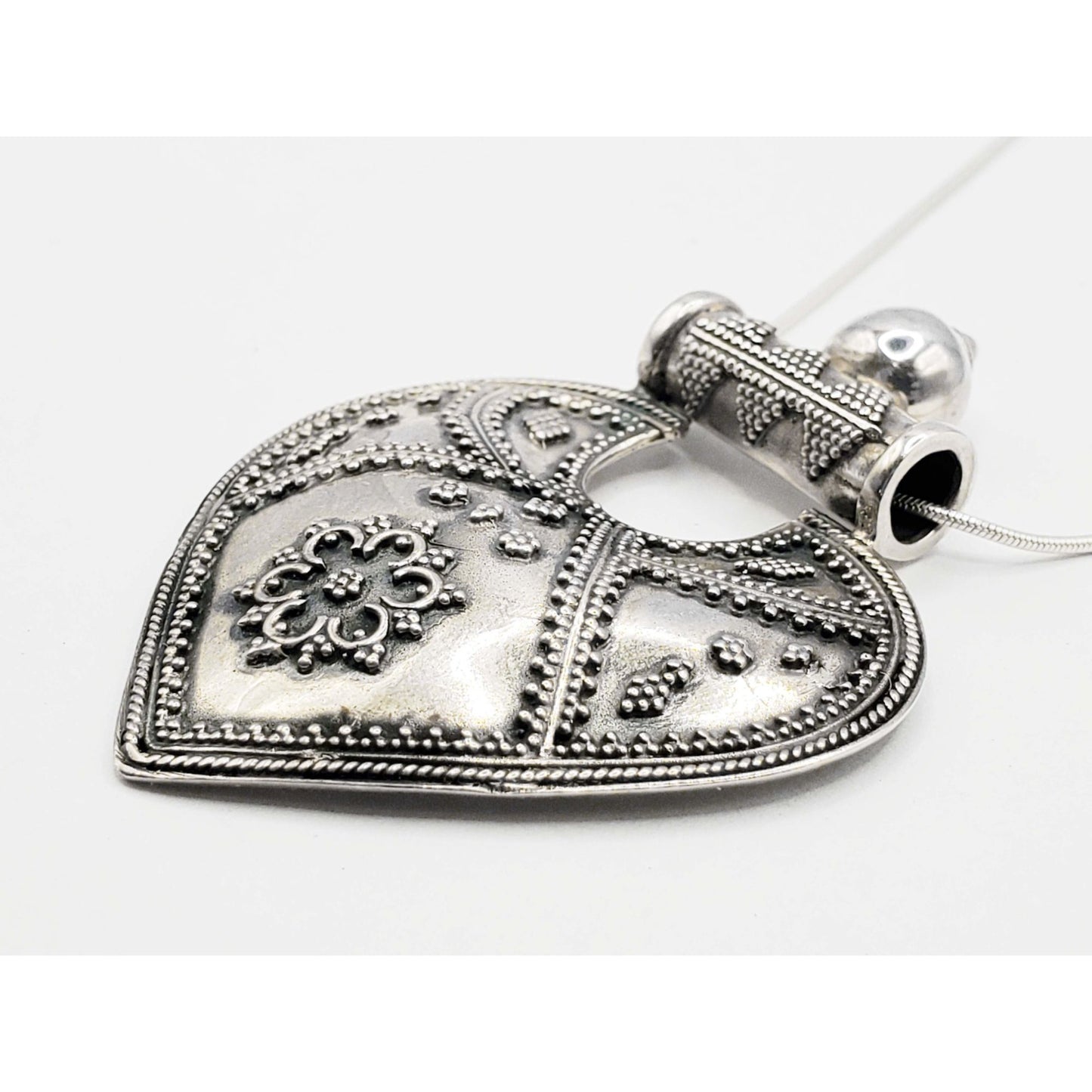 Mighty Heart Pendant Necklace Sterling Silver 16.2 Grams