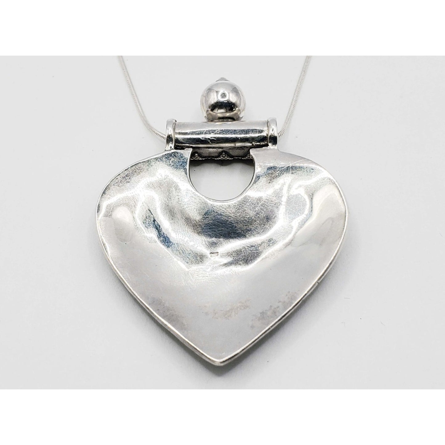 Mighty Heart Pendant Necklace Sterling Silver 16.2 Grams