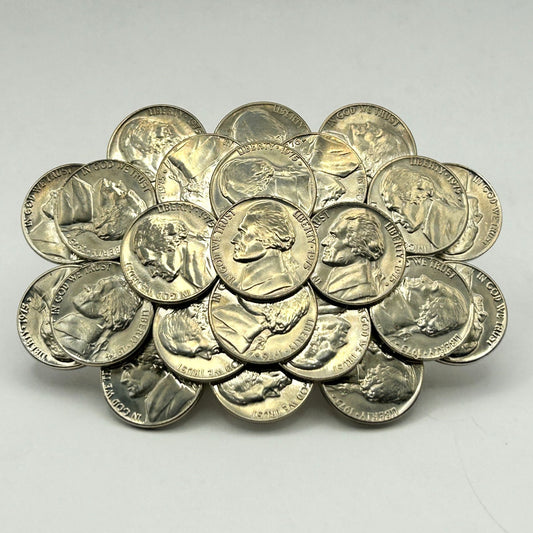 1970s Jefferson Nickel Coin Belt Buckle - 120.9g