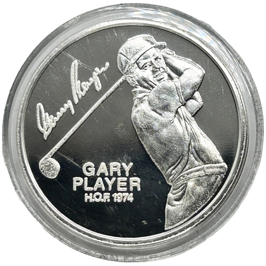 Gary Player PGA Golf Hall of Fame Coin 1 Troy Oz .999 Fine Silver Rare Round