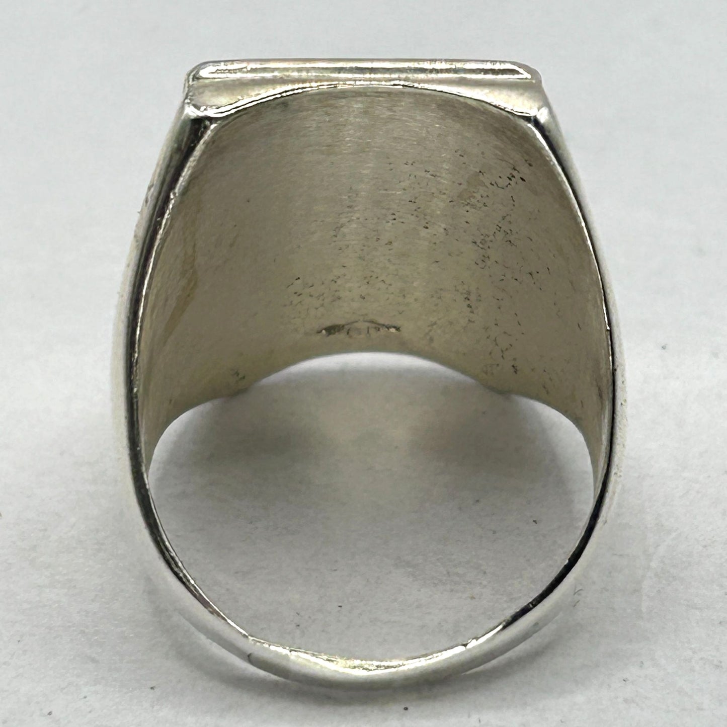 Hopi George Phillips Sterling Silver Overlay Eagle Ring - Size 12.25