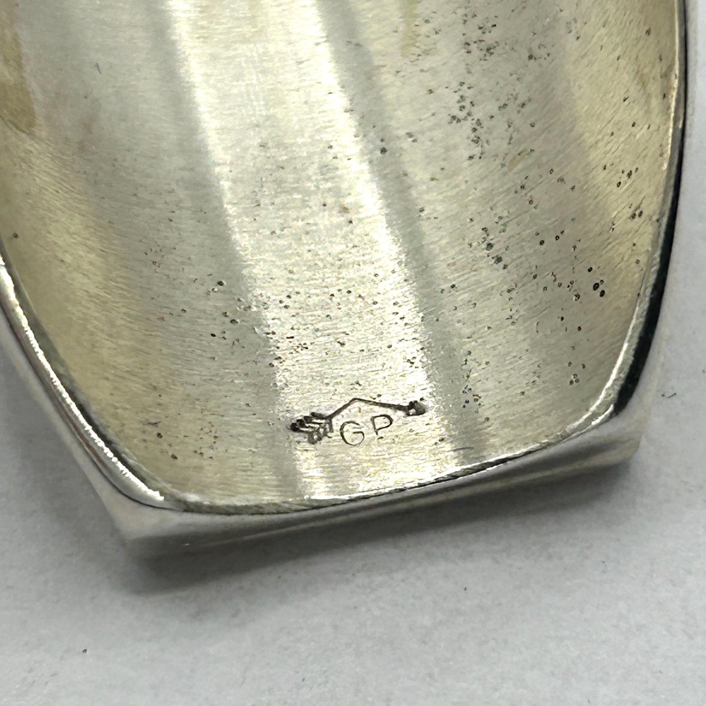 Hopi George Phillips Sterling Silver Overlay Eagle Ring - Size 12.25